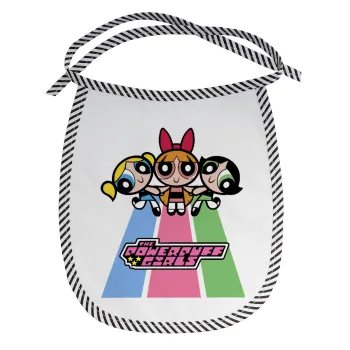 The powerpuff girls , Σαλιάρα μωρού αλέκιαστη με κορδόνι Μαύρη