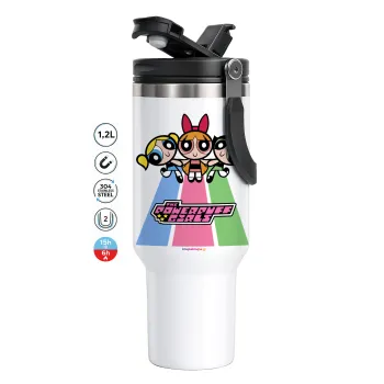 The powerpuff girls , Mega Tumbler με καπάκι, διπλού τοιχώματος (θερμό) 1,2L