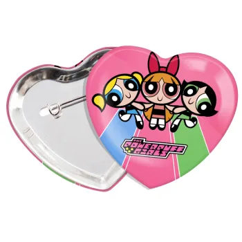 The powerpuff girls , Κονκάρδα παραμάνα καρδιά (57x52mm)