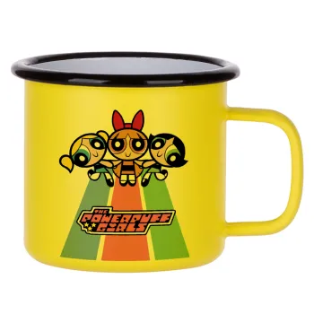 The powerpuff girls , Κούπα Μεταλλική εμαγιέ ΜΑΤ Κίτρινη 360ml