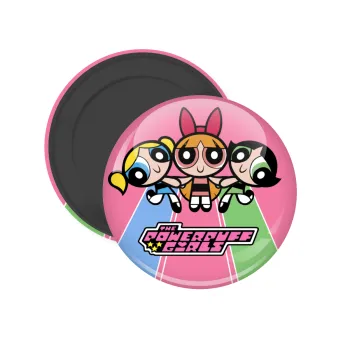 The powerpuff girls , Μαγνητάκι ψυγείου στρογγυλό διάστασης 5cm