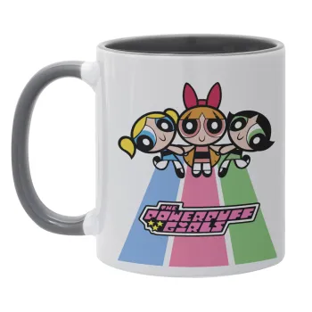 The powerpuff girls , Κούπα χρωματιστή γκρι, κεραμική, 330ml