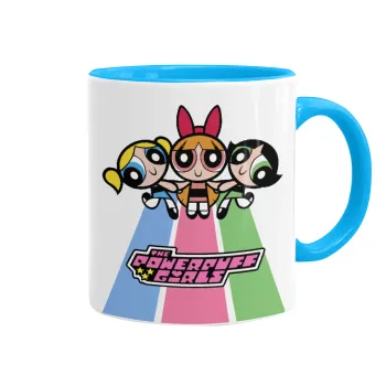 The powerpuff girls , Κούπα χρωματιστή γαλάζια, κεραμική, 330ml