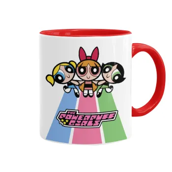 The powerpuff girls , Κούπα χρωματιστή κόκκινη, κεραμική, 330ml