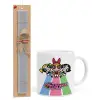 Easter Set, Ceramic Cup (330ml) & Easter aromatic flat candle (30cm) (GRAY)