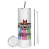 Tumbler stainless steel 600ml, with metal straw & cleaning brush