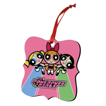 The powerpuff girls , Christmas ornament polygon wooden 7.5cm
