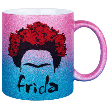 Frida, Κούπα Χρυσή/Μπλε Glitter, κεραμική, 330ml