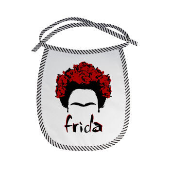 Frida, Σαλιάρα μωρού αλέκιαστη με κορδόνι Μαύρη