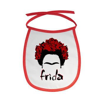 Frida, Σαλιάρα μωρού αλέκιαστη με κορδόνι Κόκκινη