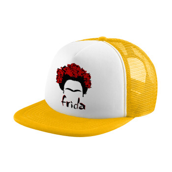 Frida, Καπέλο Ενηλίκων Soft Trucker με Δίχτυ Κίτρινο/White (POLYESTER, ΕΝΗΛΙΚΩΝ, UNISEX, ONE SIZE)