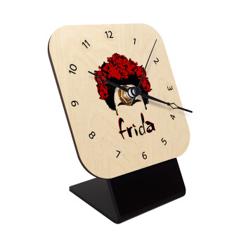 Frida, Επιτραπέζιο ρολόι σε φυσικό ξύλο (10cm)