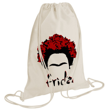 Frida, Τσάντα πλάτης πουγκί GYMBAG natural (28x40cm)