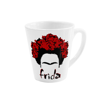 Frida, Κούπα κωνική Latte Λευκή, κεραμική, 300ml