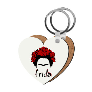 Frida, Μπρελόκ Ξύλινο καρδιά MDF