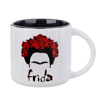 Frida, Κούπα κεραμική 400ml Λευκή/Μαύρη