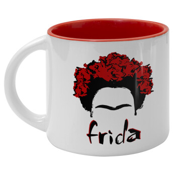 Frida, Κούπα κεραμική 400ml Λευκή/Κόκκινη