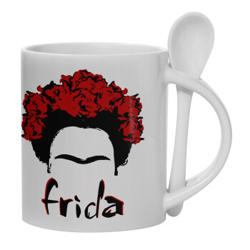 Frida, Κούπα, κεραμική με κουταλάκι, 330ml (1 τεμάχιο)