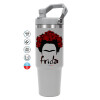 ΓΚΡΙ Travel Tumbler Θερμός με χερούλι και καλαμάκι 890ml