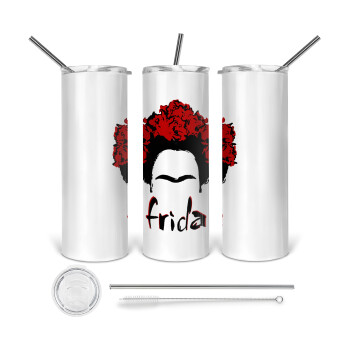 Frida, Tumbler stainless steel 600ml, with metal straw & cleaning brush