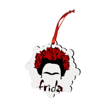 Frida, Χριστουγεννιάτικο στολίδι snowflake ξύλινο 7.5cm