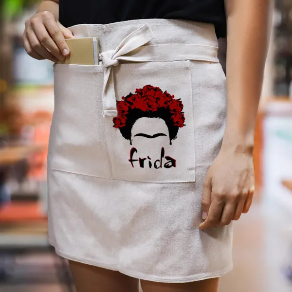 Frida — Ποδιά Μέσης με διπλή τσέπη Barista/Bartender, Beige