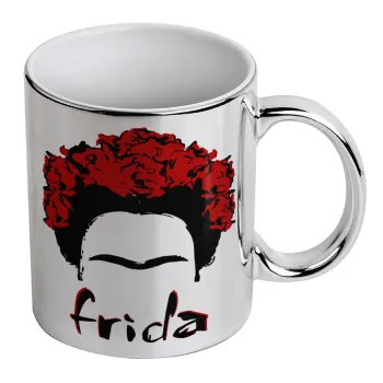 Frida, Mug ceramic, silver mirror, 330ml
