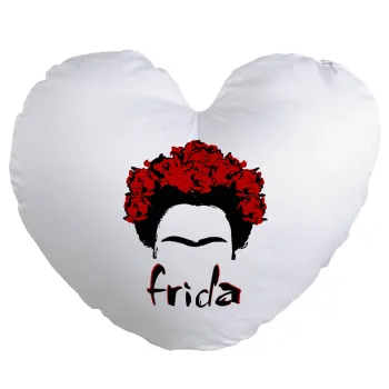 Frida, Μαξιλάρι καναπέ καρδιά 40x40cm περιέχεται το  γέμισμα