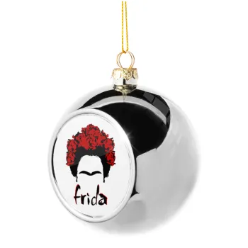 Frida, Silver 8cm Christmas tree ball ornament
