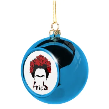 Frida, Blue Christmas tree ball ornament 8cm