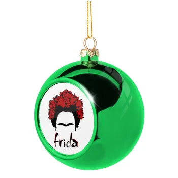 Frida, Στολίδι Χριστουγεννιάτικη μπάλα δένδρου Πράσινη 8cm