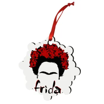 Frida, Christmas ornament snowflake wooden 7.5cm