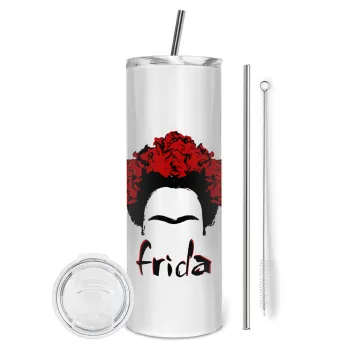 Frida, Tumbler stainless steel 600ml, with metal straw & cleaning brush