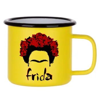 Frida, Metallic enamel MATT Yellow cup 360ml