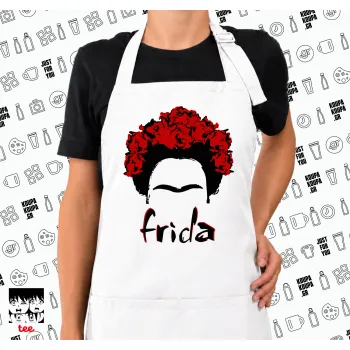 Frida, Ποδιά μακριά Σεφ ολόσωμη με τσέπες white (ΕΝΗΛΙΚΩΝ)