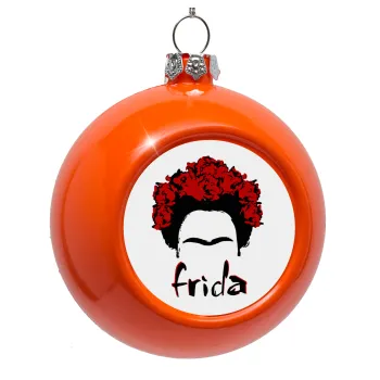 Frida, Orange Christmas tree ornament bauble 8cm