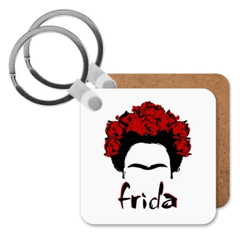 Frida, Μπρελόκ Ξύλινο τετράγωνο MDF