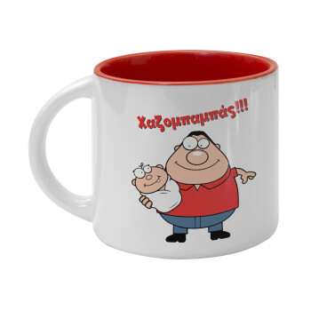 Χαζομπαμπάς, Κούπα κεραμική 400ml Λευκή/Κόκκινη