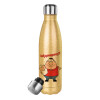 Glitter gold stainless steel thermos bottle, double-walled, 500ml
