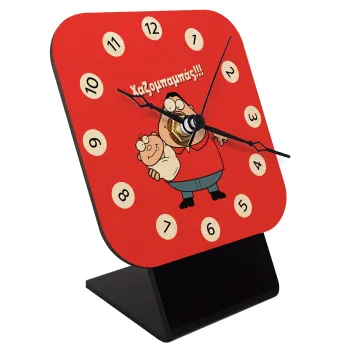 Χαζομπαμπάς, Quartz Table clock in natural wood (10cm)