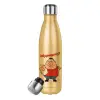 Glitter gold stainless steel thermos bottle, double-walled, 500ml