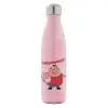 Metal mug thermos Pink Iridiscent (Stainless steel), double wall, 500ml