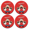 SET of 4 round wooden coasters (9cm)