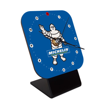 Michelin, Quartz Wooden table clock with hands (10cm)