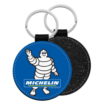 Michelin, Μπρελόκ Δερματίνη, στρογγυλό ΜΑΥΡΟ (5cm)