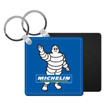 Michelin, Μπρελόκ Δερματίνη, τετράγωνο ΜΑΥΡΟ (5x5cm)