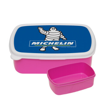 Michelin, ΡΟΖ παιδικό δοχείο φαγητού (lunchbox) πλαστικό (BPA-FREE) Lunch Βox M18 x Π13 x Υ6cm