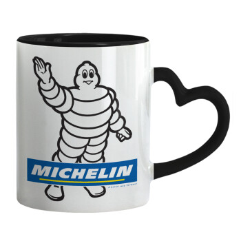 Michelin, Mug heart black handle, ceramic, 330ml