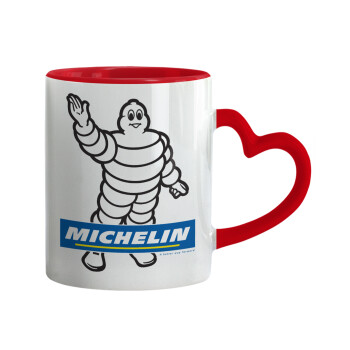 Michelin, Mug heart red handle, ceramic, 330ml
