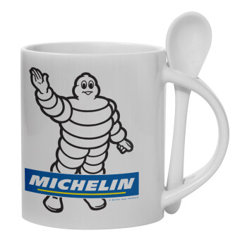 Michelin, Ceramic coffee mug with Spoon, 330ml (1pcs)